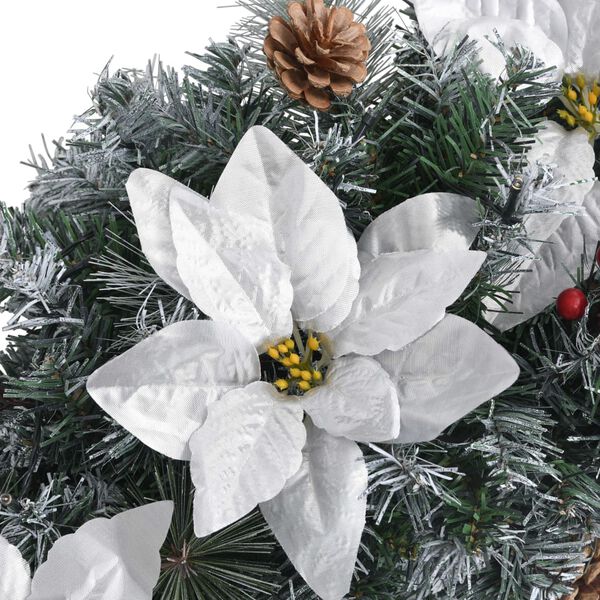 vidaXL Christmas Arch with LED Lights Green 90 cm PVC