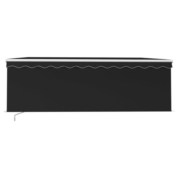 vidaXL Manual Retractable Awning with Blind 4.5x3m Anthracite