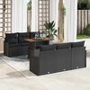 vidaXL Garden Sofa Set with Cushion 7 pcs Black Poly Rattan