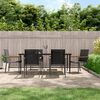 vidaXL 7 Piece Garden Dining Set Black Textilene and Steel