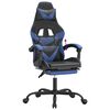 vidaXL Gaming Chair with Footrest Black and Blue Faux Leather