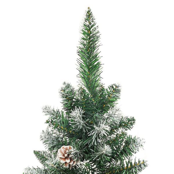 vidaXL Artificial Slim Christmas Tree with Stand 210 cm PVC