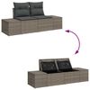 vidaXL Garden Sofa Set with Cushion 8 pcs Grey Poly Rattan