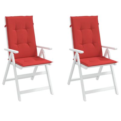 vidaXL Garden Highback Chair Cushions 2 pcs Red 120x50x3 cm Fabric