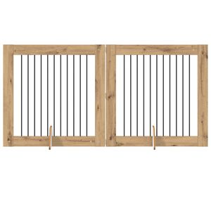 vidaXL Dog Gate with Stands 2 pcs Artisan Oak 100 x 100 cm