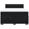 vidaXL Box Spring Bed with Mattress Black Queen Velvet