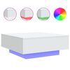 vidaXL Coffee Table with LED Lights White 80x80x31 cm
