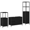 vidaXL Bathroom Furniture Set 3 pcs Black Oak Engineered Wood