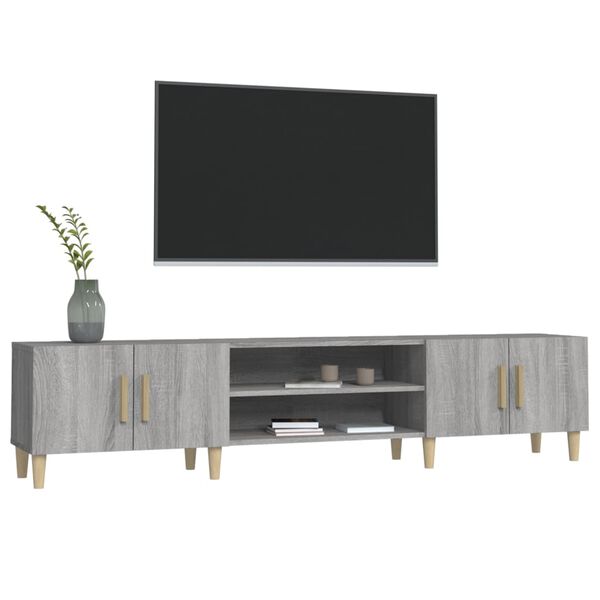 vidaXL TV Cabinet Grey Sonoma 180x31.5x40 cm Engineered Wood
