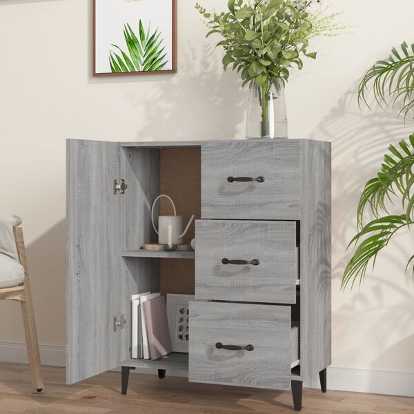 vidaXL Sideboard Grey Sonoma 69.5x34x90 cm Engineered Wood
