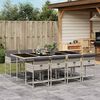 vidaXL 9 Piece Garden Dining Set with Cushions Light Grey Poly Rattan