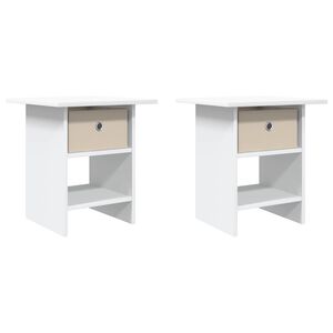 vidaXL Bedside Table 2 pcs White 41 x 40 x 45 cm Engineered Wood