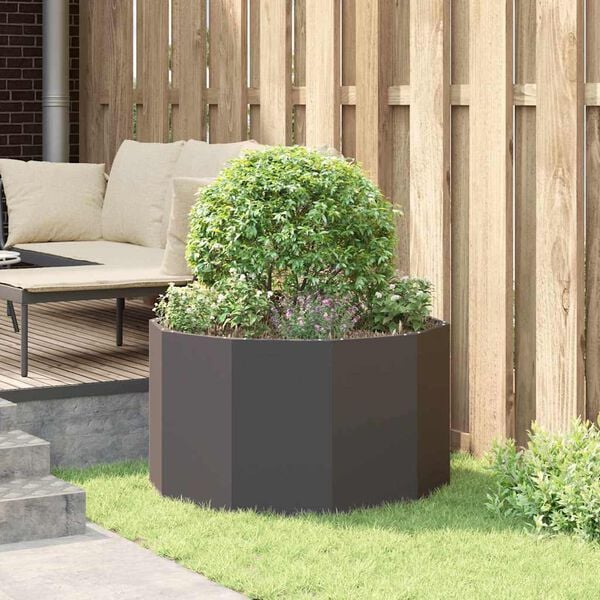 vidaXL Planter Black 90 x 90 x 50 cm Steel
