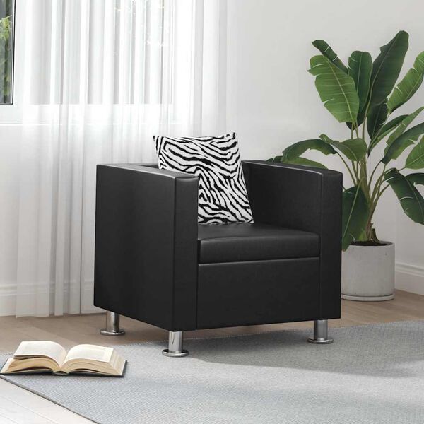 vidaXL Armchair Black Faux Leather