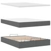 vidaXL Ottoman Bed with Mattress Dark Grey Queen Fabric