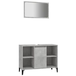 vidaXL 2 Piece Bathroom Furniture Set Concrete Grey Engineered Wood