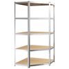 vidaXL 5-Layer Shelves 3 pcs Silver Steel&Engineered Wood