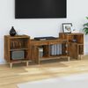 vidaXL TV Cabinet Smoked Oak 160x35x55 cm Engineered Wood