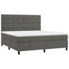 vidaXL Box Spring Bed with Mattress&LED Dark Grey 153x203 cm Queen Size Velvet