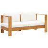 vidaXL Garden Sofa with Cushion 140 cm Solid Acacia Wood Cream White