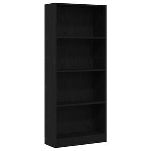 vidaXL Bookshelf Black Oak 60 x 24 x 143 cm Engineered Wood