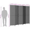 vidaXL Room Divider 5 Panels Black Poly Rattan