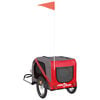 vidaXL Pet Bike Trailer Red and Grey Oxford Fabric and Iron