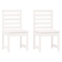 vidaXL Garden Chairs 2 pcs White 40.5x48x91.5 cm Solid Wood Pine