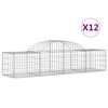 vidaXL Arched Gabion Baskets 12 pcs 200x50x40/60 cm Galvanised Iron