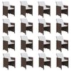 vidaXL 17 Piece Garden Dining Set with Cushions Poly Rattan Brown