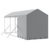 vidaXL Outdoor Dog Kennel with Roof Silver 2x6x2.5 m Galvanised Steel