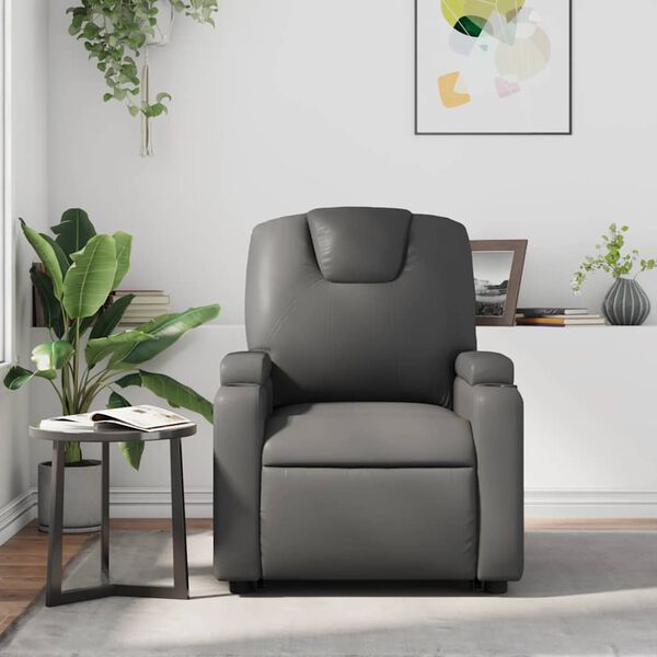 vidaXL Massage Recliner Chair Grey Faux Leather