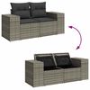 vidaXL 9 Piece Garden Sofa Set with Cushions Grey Poly Rattan
