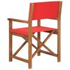 vidaXL Director's Chairs 2 pcs Solid Teak Wood Red