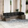 vidaXL 7 Piece Garden Sofa Set with Cushions Grey Poly Rattan