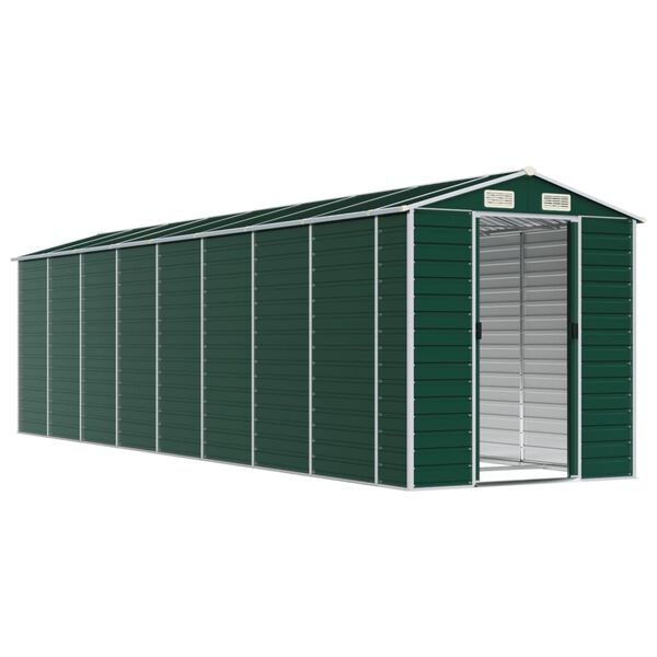 vidaXL Garden Shed Green 191x725x198 cm Galvanised Steel
