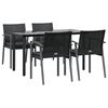 vidaXL 5 Piece Garden Dining Set with Cushions Poly Rattan and Steel