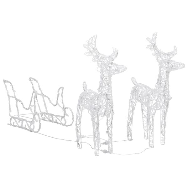 vidaXL Reindeers & Sleigh Christmas Decoration 320 LEDs Acrylic