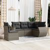 vidaXL 5 Piece Garden Sofa Set with Cushions Grey Poly Rattan