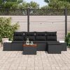 vidaXL Garden Sofa Set with Cushion 6 pcs Black Poly Rattan