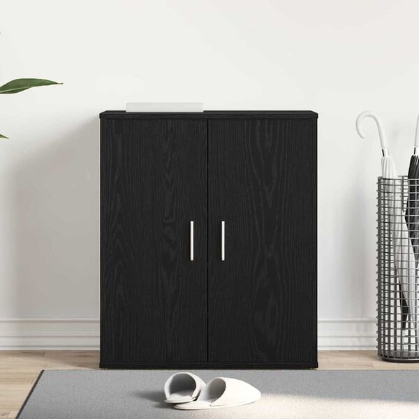 vidaXL Shoe Cabinets 2 pcs Black 31.5x35x70 cm Engineered Wood