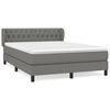 vidaXL Box Spring Bed with Mattress Dark Grey 137x187 cm Double Size Fabric