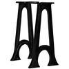 vidaXL Bench Leg | Set of 2 | Black | Cast iron | Medium | Durable