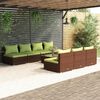 vidaXL 8 Piece Garden Lounge Set with Cushions Poly Rattan Brown