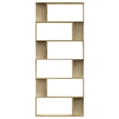 vidaXL Book Cabinet/Room Divider Sonoma Oak 80x24x192 cm Engineered Wood