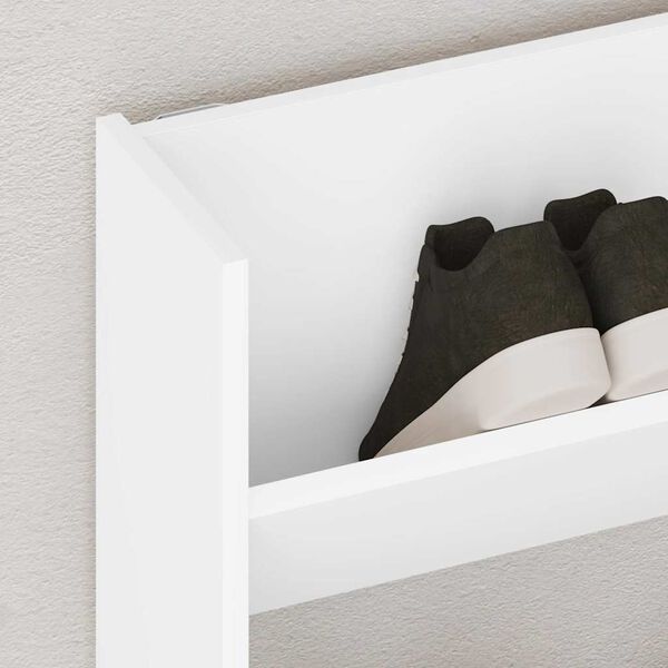 vidaXL Wall Shoe Cabinet White 80x18x90 cm Engineered Wood