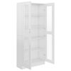 vidaXL Vitrine Cabinet High Gloss White 82.5x30.5x185 cm Engineered Wood