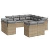 vidaXL 11 Piece Garden Sofa Set with Cushions Beige Poly Rattan