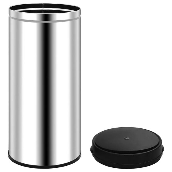 vidaXL Automatic Sensor Dustbin 80 L Stainless Steel