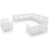 vidaXL Garden Lounge Set | White | Solid pinewood | Large | Modular